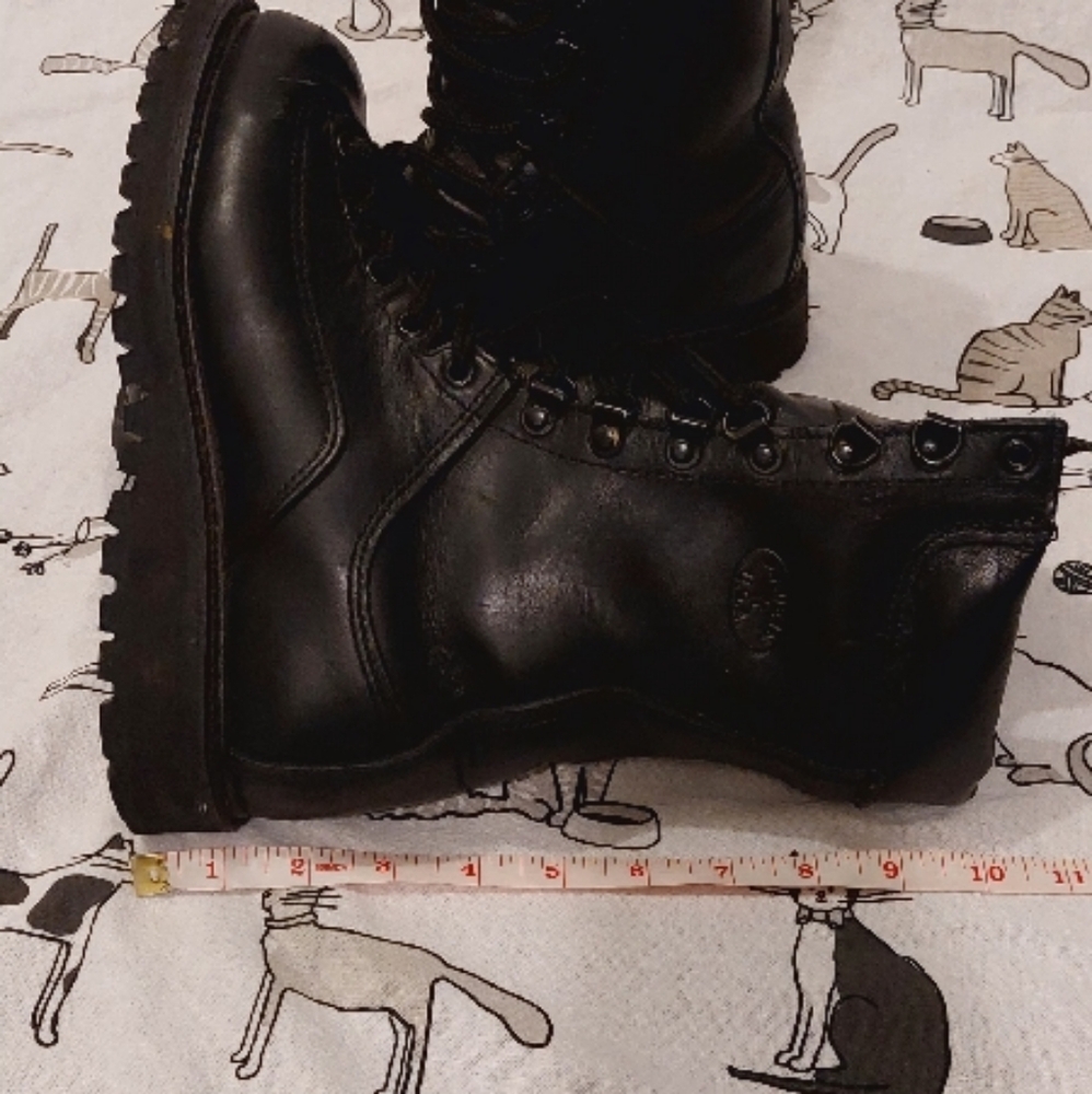 *steel toe* Black Leather Lace-Up Boots - Picture 8 of 9